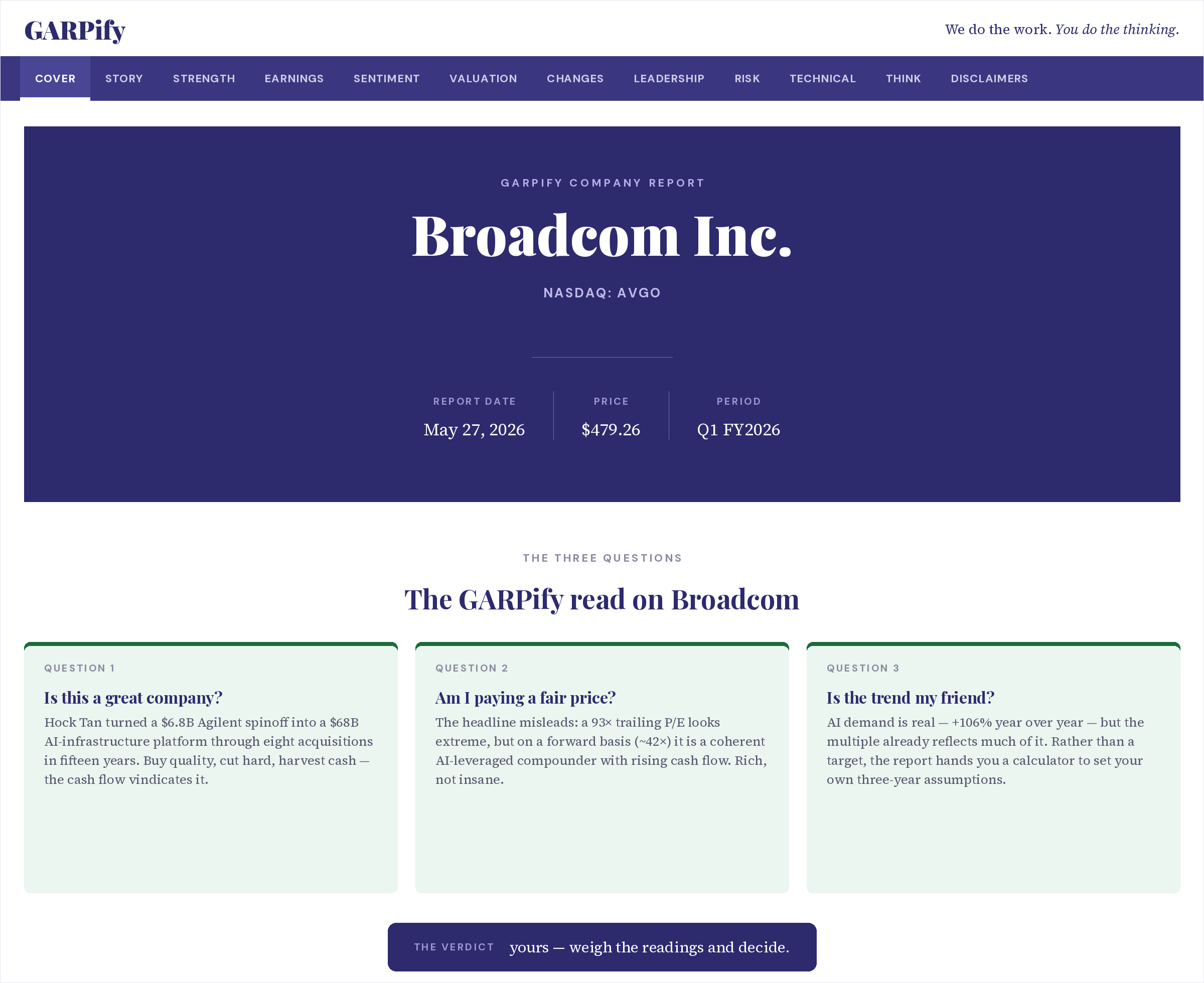 Preview of the GARPify Broadcom report